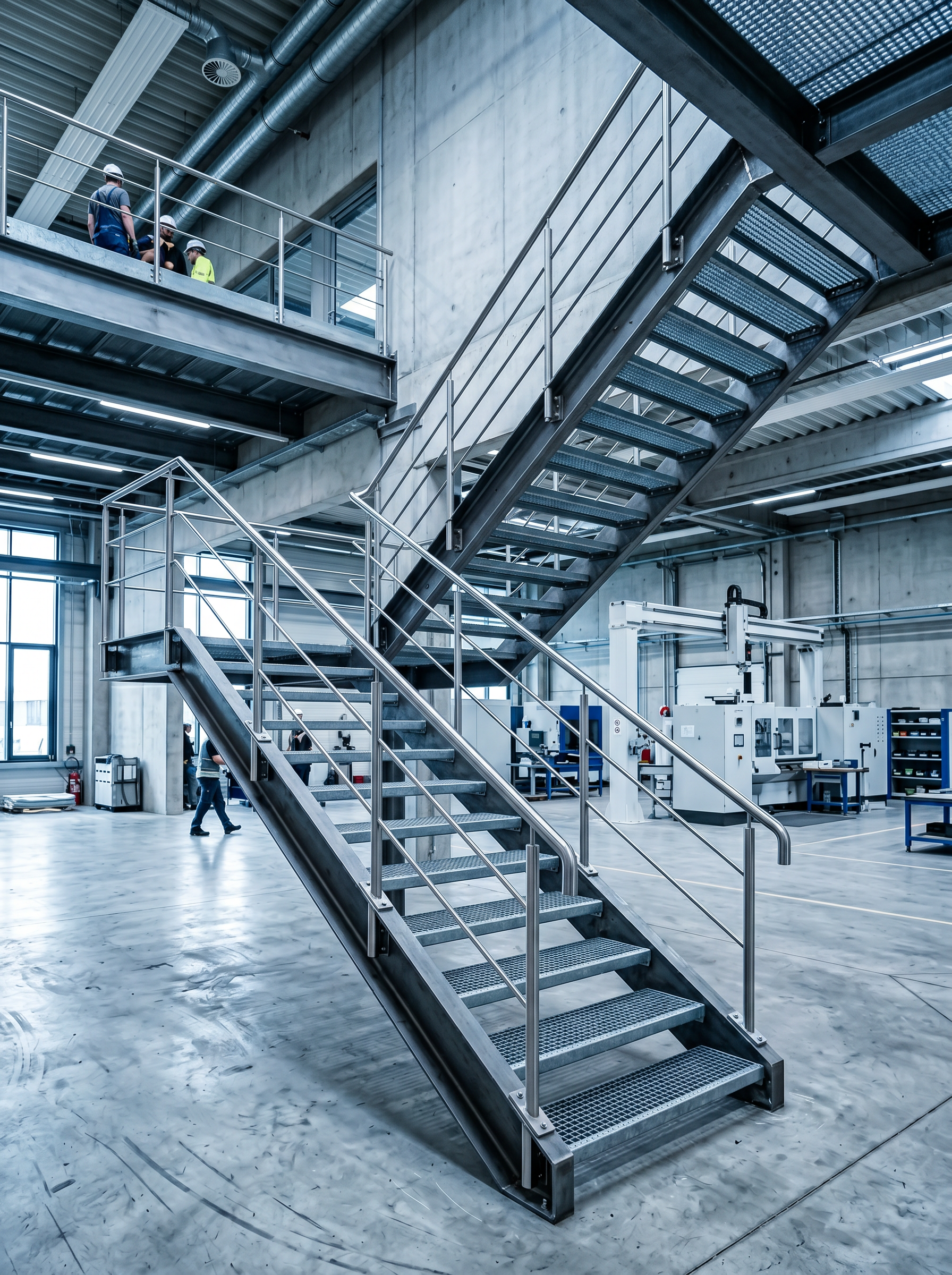Industrial mezzanine staircase