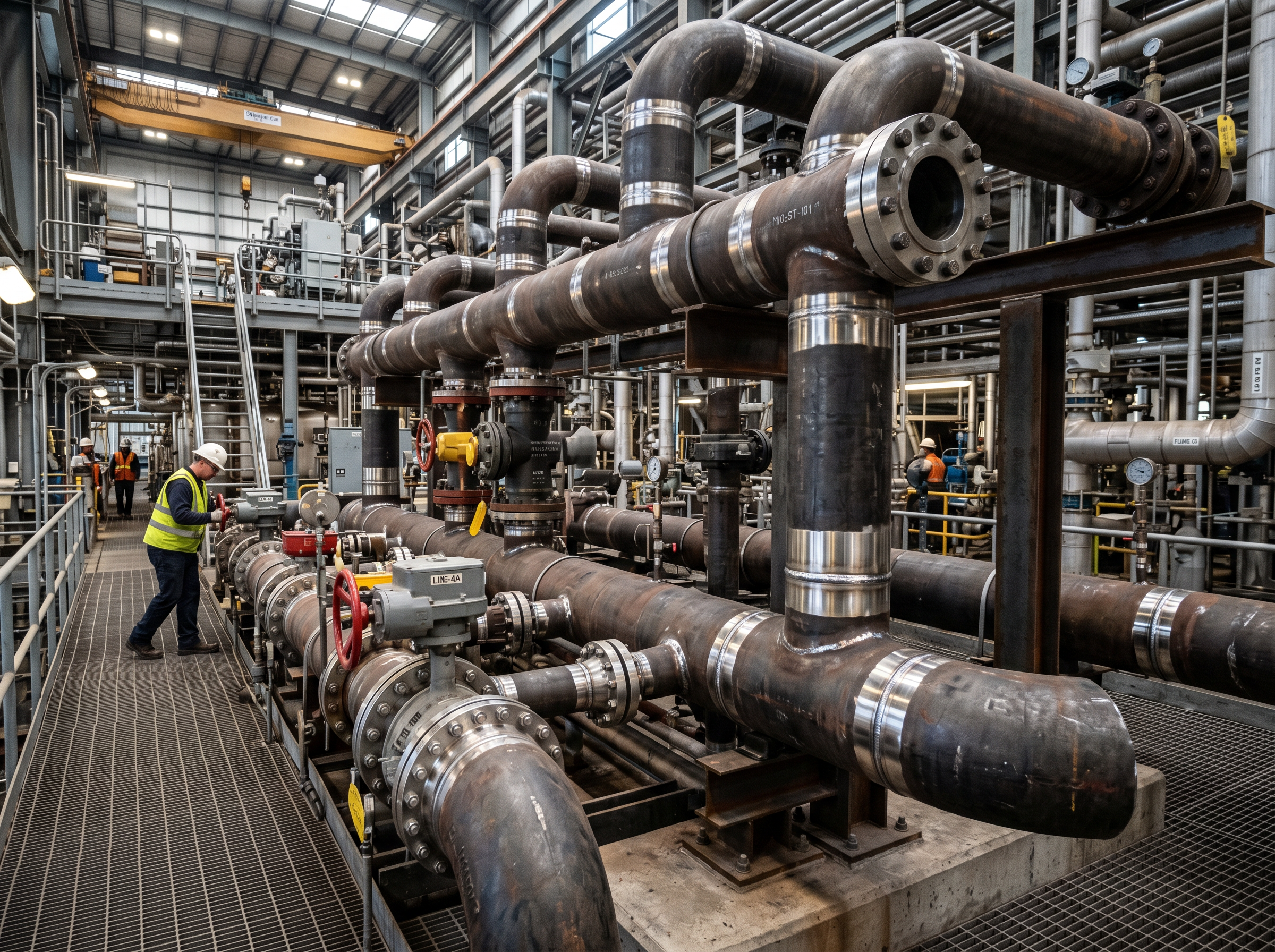 Stainless process pipework