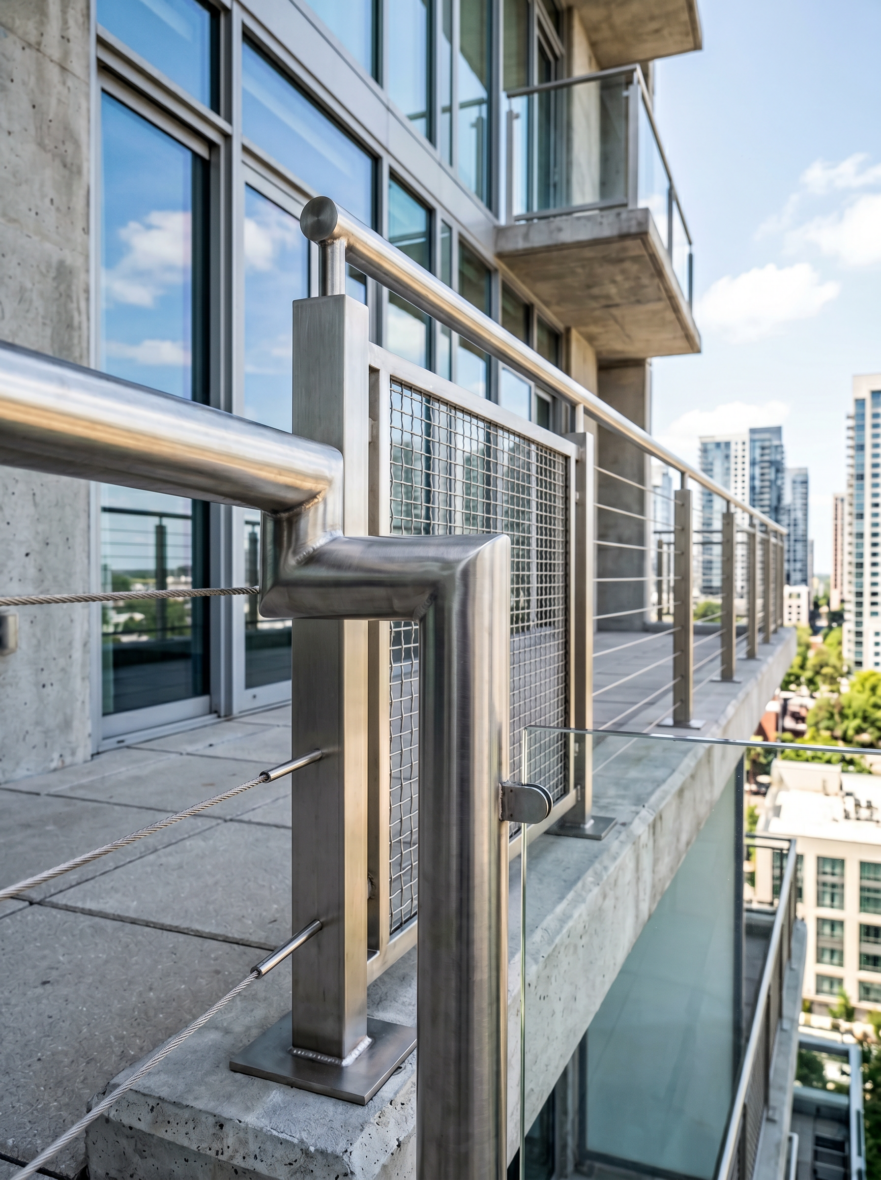 Stainless balcony railings