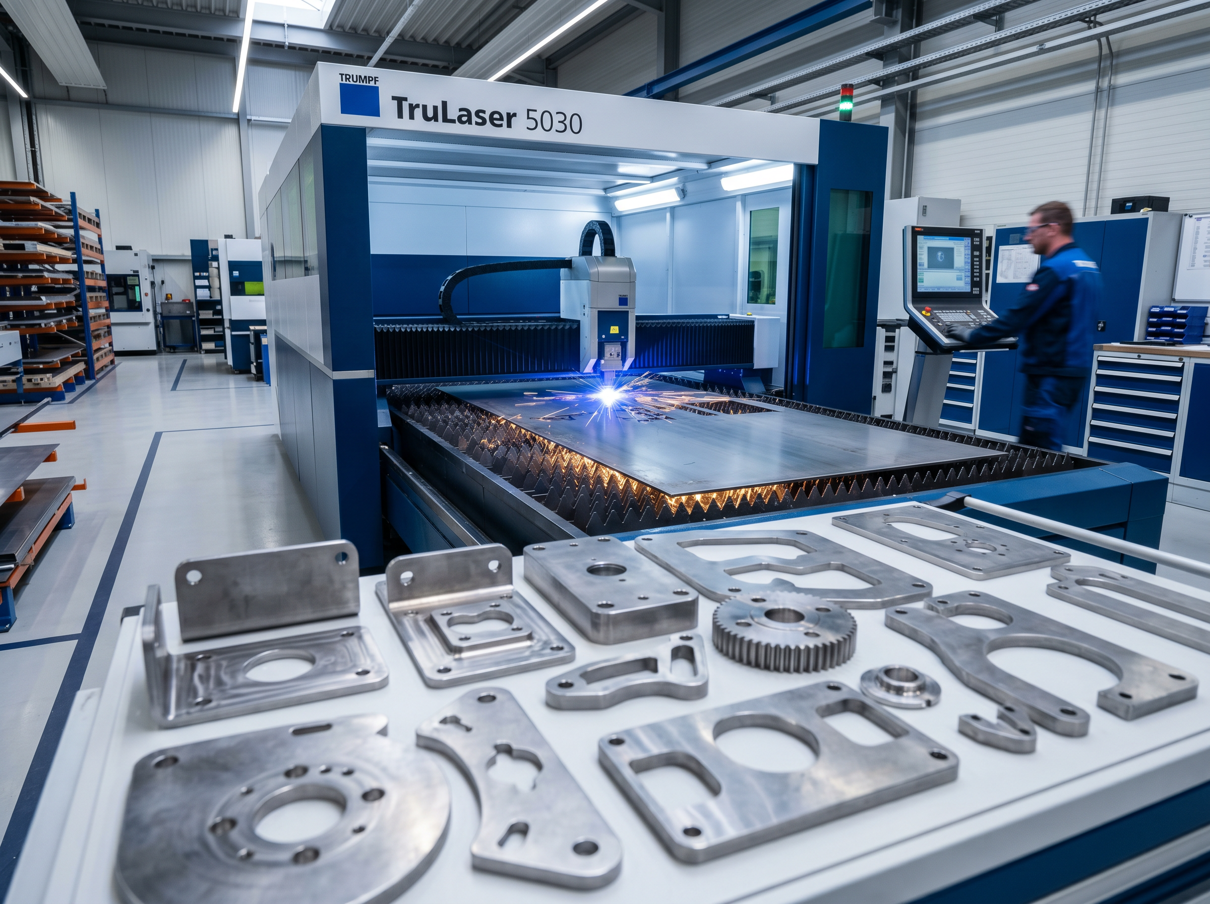 CNC metal processing — laser cutting and bending steel sheets